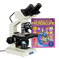 OMAX 40X-2000X Built-in 1.3MP Digital Camera Binocular Compound LED Microscope with Book