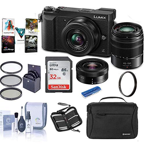 Panasonic Lumix DMC-GX85 Mirrorless Camera with 12-32 & 45-150mm Lenses and Accessories Kit