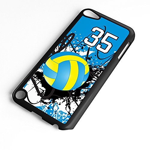 iPod Touch Case Fits 6th Generation or 5th Generation Volleyball #9200 Choose Any Player Jersey Number 55 in Black Plastic Customizable by TYD Designs