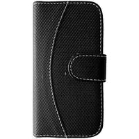 HR Wireless ZTE Speed - Two Tone PU Leather Flip Wallet Cover - Retail Packaging - Black/Black