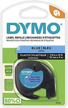 Load image into Gallery viewer, Dymo 91335 LetraTag Labeling Tape, for LetraTag Label Makers, Black Print on Blue Plastic Tape, 1/2&quot; W x 13&#39; L
