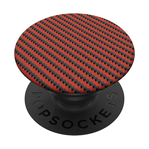 Red and Black Carbon Fiber Design PopSockets PopGrip: Swappable Grip for Phones & Tablets