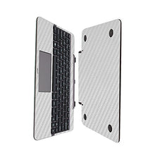 Load image into Gallery viewer, Skinomi Silver Carbon Fiber Full Body Skin Compatible with Asus Transformer Book T100HA (Keyboard Only)(Full Coverage) TechSkin Anti-Bubble Film
