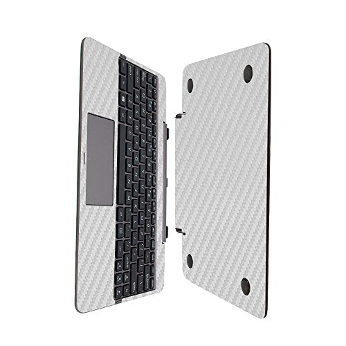 Skinomi Silver Carbon Fiber Full Body Skin Compatible with Asus Transformer Book T100HA (Keyboard Only)(Full Coverage) TechSkin Anti-Bubble Film