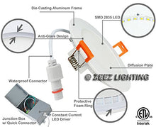 Load image into Gallery viewer, ZEEZ Lighting - 9W (OD 4.75&quot; / ID 4&quot;) Warm White LED Recessed Panel Down Light Bulb Slim Lamp Fixture w/Junction Box ETL Listed - 1 Pack
