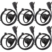 Load image into Gallery viewer, Tenq D Shape Earpiece Headset PTT for Motorola Talkabout Cobra Two Way Radio Walkie Talkie 1pin(Pack of 6)
