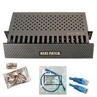 Neat Patch 2U Cable Management Kit - 3 Packs w/ 72 CAT6 Patch Cables (2FT Blue)