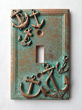 Load image into Gallery viewer, Anchors (Steampunk) Light Switch Cover - Aged Copper/Patina or Stone (Stone)
