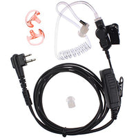 AOER 3' 2-Wire Coil Earbud Audio Mic Surveillance Kit for Motorola Two-Way Radio 2-Pin GP300 CP200