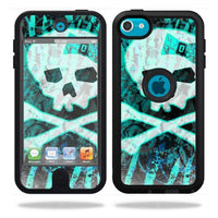 MightySkins Skin Compatible with OtterBox Defender Apple iPod Touch 5G 5th Generation Case Zebra Skull