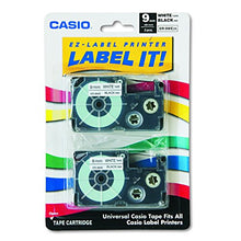 Load image into Gallery viewer, Casio XR-9WE2S 9mm Labeling Tape (Black on White) 2-Pack
