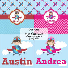 Load image into Gallery viewer, Airplane Theme - for Girls Tablet Case/Sleeve - Large (Personalized)
