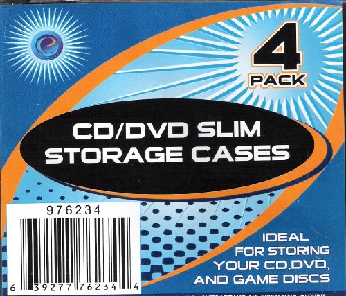 CD/DVD Slim Storage Cases 4 Pack