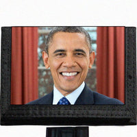 Barack Obama Black TriFold Nylon Wallet Great Gift Idea