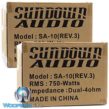 Load image into Gallery viewer, Two SA-10 D2 REV.3 - Sundown Audio 10&quot; Dual 2-Ohm 750W RMS SA Series Subwoofers
