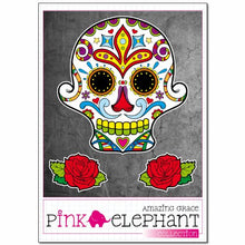 Load image into Gallery viewer, Pink Elephant Sticker Sugar Skull 07 - A5-Sheet - Skull - Decal - Car, Truck, Notebook, Vinyl, Home Tuning
