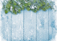 Leowefowa 7X5FT Vinyl Photography Backdrop Christmas Green Matsugae Snow Texture Vintage Stripes Wood Floor Xmas Background Baby Kids Adults Photo Studio Props