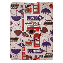 Load image into Gallery viewer, Sweet Tech ibowin J720 / P730 7 Inch Slim Tablet London Attractions Universal 360 Degree Rotating PU Leather Wallet Case Cover Folio (7-8 inch)
