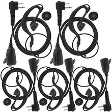 Load image into Gallery viewer, TENQ 2-pin G Shape Earpiece Headset for Motorola Radio CP88 CP040 CP100 CP110 CP125 CP140 CP150 CP160 CP180 CP200 CP250 CP300 (Pack of 5)
