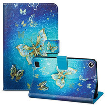 Load image into Gallery viewer, UUcovers Folio Case for Amazon Fire 7 Tablet (5th Gen,2015)-Slim Fit PU Leather Filp Stand Wallet Protective Cover,Golden Butterfly
