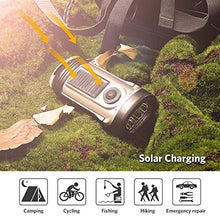 Load image into Gallery viewer, Thor Fire Solar Flashlight Hand Crank Solar Powered Rechargeable Flashlight Ipx6 Waterproof Led Emerg
