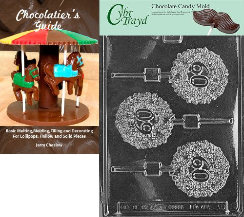 Cybrtrayd 60 Letras e Nmeros de Lolly Molde de Chocolate Doce com Manual de Instrues do Guia de Chocolates