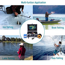 Load image into Gallery viewer, SYANSPAN Fish Finder Underwater Fishing Video Camera Portable 7&quot; TFT LCD Monitor,IP68 HD 1000TVL,12 Adjustable IR Lights Night Version Ice/Lake Fishing Camera with Carry Case(50m Cable)
