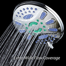 Load image into Gallery viewer, AquaStar Elite High-Pressure 7&quot; Giant 6-setting Luxury Spa Rain Shower Head with Microban Antimicrobial Anti-Clog Jets for More Power &amp; Less Cleaning! / Solid Brass Ball Join/All Chrome Finish

