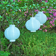 Load image into Gallery viewer, LumaBase Solar Powered Nylon Lanterns, White - Set of 3
