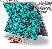 Load image into Gallery viewer, Scattered Skulls Neon Teal - Decal Style Vinyl Skin fits Microsoft Surface Pro 4 (Surface NOT Included)
