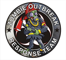 Load image into Gallery viewer, 4&quot; Round - Fire Fighter Zombie Outbreak Response Team Vinyl Sticker Decal Cars Trucks Vans Walls Laptop
