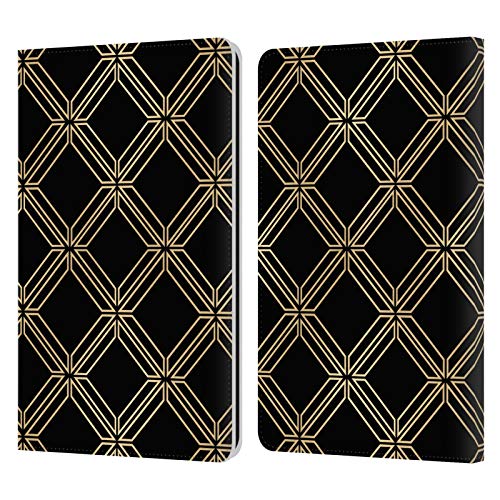 Head Case Designs Officially Licensed Haroulita Art Deco Gold Accent Leather Book Wallet Case Cover Compatible with Kindle Paperwhite 1 / 2 / 3