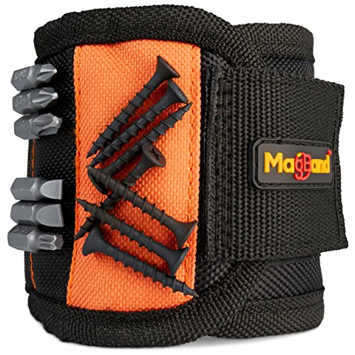 Magnetic Wristband, Super Strong Magnets Holds Screws, Nails, Drill Bits, A Black DIY Magnet Wristband, A Unique And Cool Gift Item For - Men/Women, Dad, Guys, Husband, Boyfriend, Him and Birthdays.