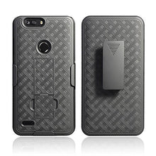 Load image into Gallery viewer, Compatible for ZTE Blade Z Max Case, ZTE Sequoia Case, with Temper Glass Screen Protector Holster Belt Clip Phone Case Hard Armor Defender Protective for ZTE Blade Z Max Z982 - Black
