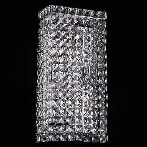 4 Light Rectangular Crystal Wall Sconce Light Fixture in Chrome Finish with Clear European Crystals 700092-001