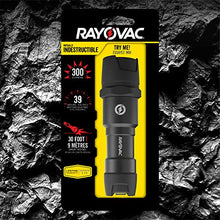 Load image into Gallery viewer, Rayovac Virtually Indestructible LED Flashlight, 300 Lumen Waterproof Tactical Flashlight - Super Bright High Mode LED Flashlights for Camping, Hiking, Dog walking
