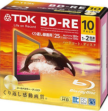 Load image into Gallery viewer, TDK Blu-ray BD-RE Re-writable Gold Color Disk 25GB 2x Speed 10 Pack | Blu-ray Disc Rewritable Format Ver. 2.1 (Japan Import)
