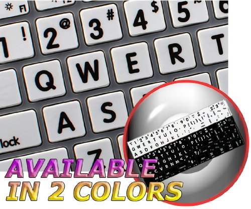 MAC NS English Large Lettering Non-Transparent Keyboard Stickers White Background (Upper CASE) for Desktop, Laptop and Notebook