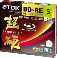 TDK 50GB 2X BD-RE DL Rewritable Printable Blu-ray Disc with Jewel Case (5-Pack)