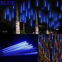 Load image into Gallery viewer, 1 Set 50CM Blue Rain Meteor Shower Led Lights Waterproof Tubes Snowfall String Garden
