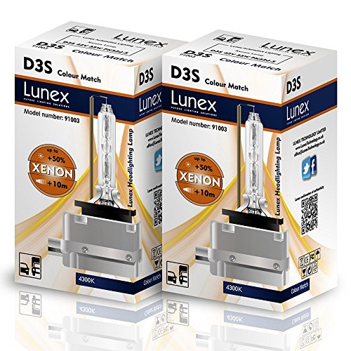 LUNEX D3S XENON 35W 42V PK32d-5 HID Headlight Car Bulbs 4300K duobox (2 units)