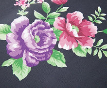Load image into Gallery viewer, Tortoise Piano Cover Precious Purple &amp; Pink Flowers Black 84808
