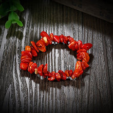 Load image into Gallery viewer, Greendou Fashion Jewelry Carnelian Natural Stone Gemstone Stretchy Chip Bracelet
