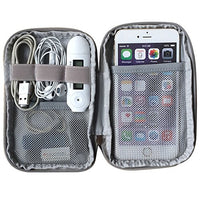 Universal Cable Organizer Electronics Accessories Case Various USB, Phone, Charger, Cable Organizer Travel Organizer Cosmetic Bag- Gray