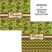 Load image into Gallery viewer, YouCustomizeIt Green &amp; Brown Toile &amp; Chevron Microfiber Screen Cleaner (Personalized)

