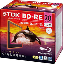 Load image into Gallery viewer, TDK Bluray Disc 25 gb BD-RE rewritable 2x Speed White Printable HD discs 20 pack in Jewel cases
