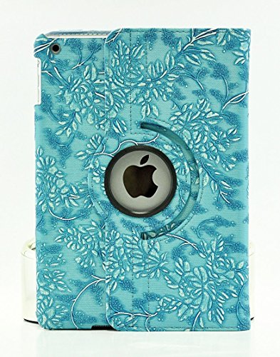 Apple iPad 6th Generation Case New iPad 9.7 Fashion Case , Grape Flower Design Series 360 Rotating PU Leather Case Smart Cover for Apple New iPad 9.7 2017 2018 ipad 6 (New iPad 9.7 Case, Blue)