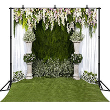 Load image into Gallery viewer, DePhoto 10x10ft Wedding Backdrop Valentine&#39;s Day Colorful Flowers White Lace Curtain Ceremony Seamless Vinyl Photography Photo Background Studio Prop PGT105D
